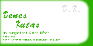 denes kutas business card