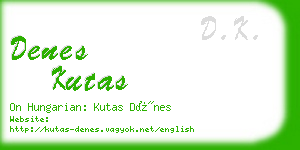 denes kutas business card